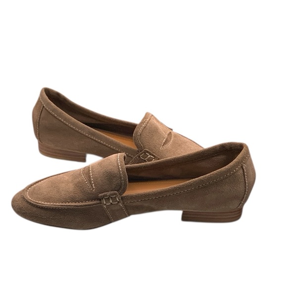 ZARA Tan Suede Penny Loafers - Picture 6 of 9